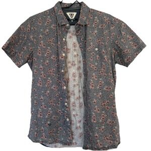 Vissla Men's Eco Short Sleeve Button Shirt Lightweight Floral Pattern Size S